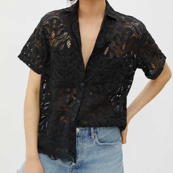 Maeve by Anthropologie Lace Surf Shirt XLarge, NWOT - Picture 1 of 10